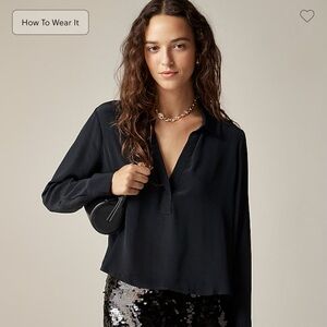 J. Crew Classic Black Top
